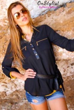 Chiffon Leather Chemise