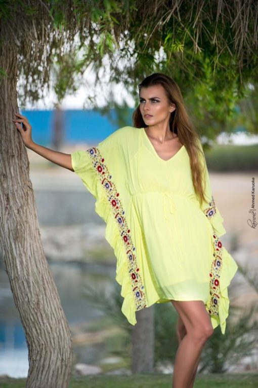 Neon Chiffon Beach Dress - Image 2
