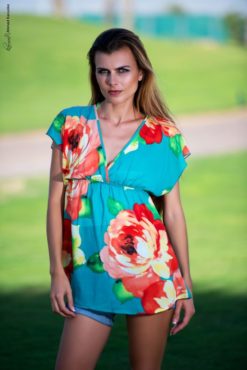 Flower Sleeveless Jade Top
