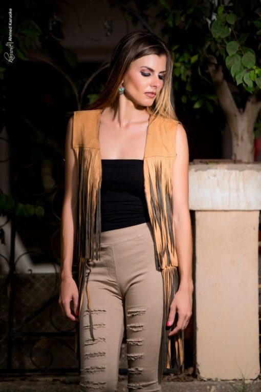Suede Fringe Vest - Image 2