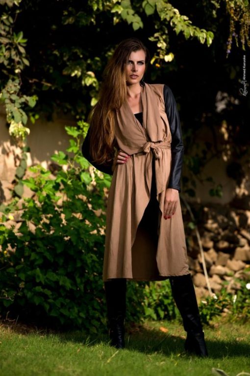 Leather Sleeves Suede Jacket - Image 2