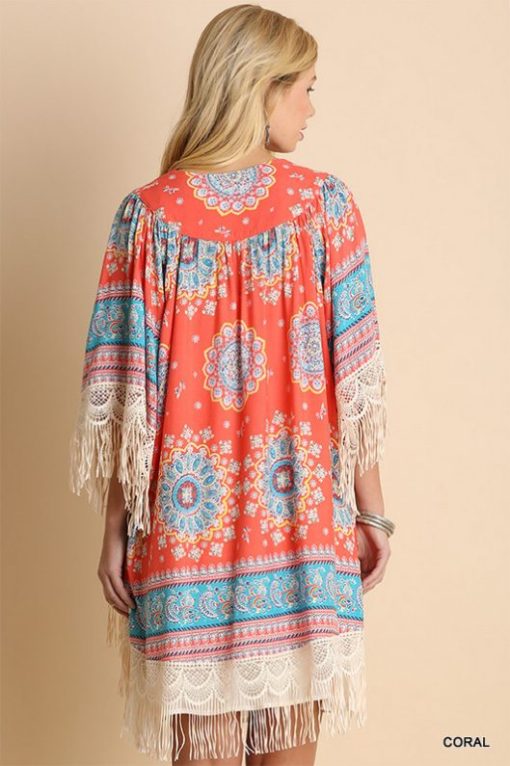 Coral Fringe Cardigan - Image 4