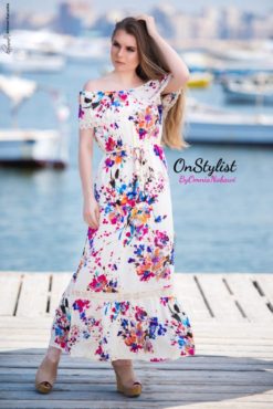 Ruffle Floral Maxi Dress
