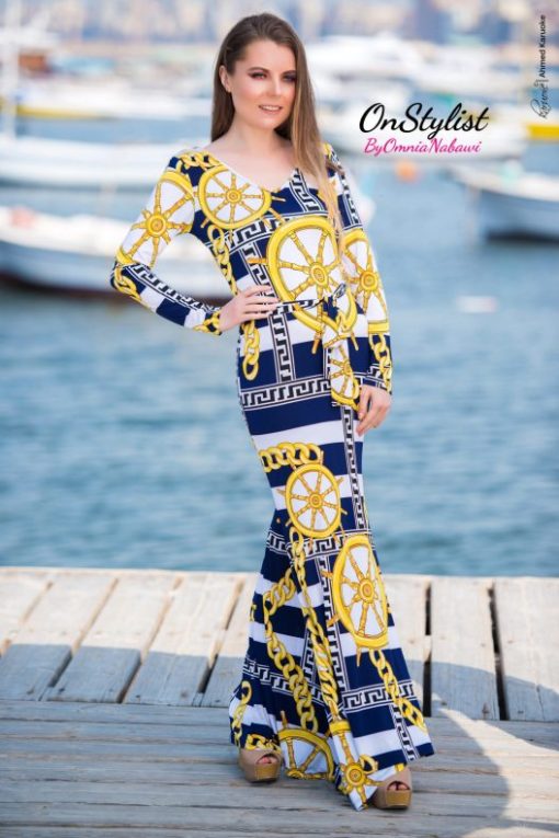 Help Navi Maxi Sleeves Dress