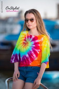 Ruffle Top In Tie-Dye