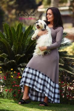 Long Sleeves Multi Fabric Knit Dress