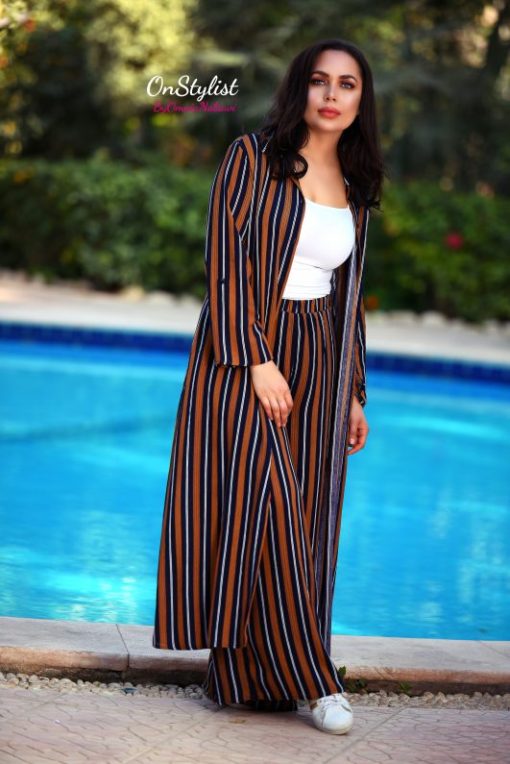 Striped Navy Mix Tunic Set