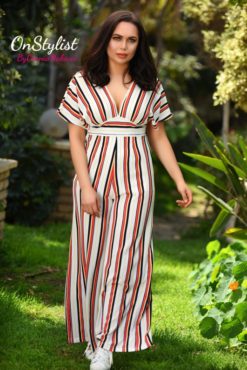 White Stripped Jumpsuit
