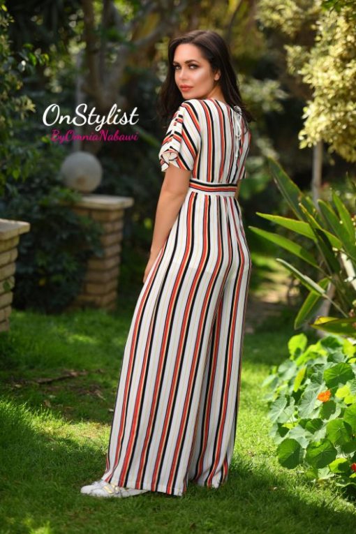 White Stripped Jumpsuit - Image 3