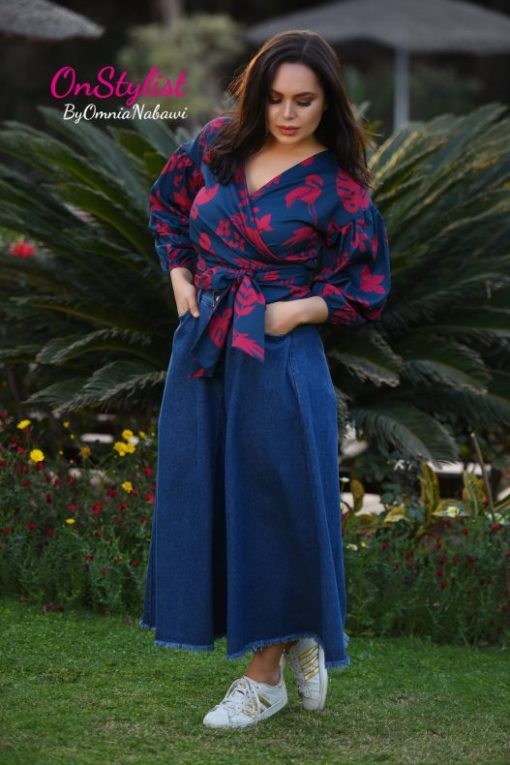 Tropical Wrap Sleeves Top - Image 2