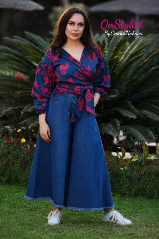 Tropical Wrap Sleeves Top - Image 3