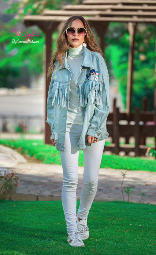 Patches Fringe Denim Jacket - Image 2