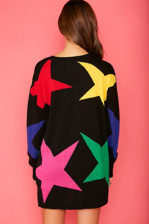 Black Colorful Stars Sweater - Image 5
