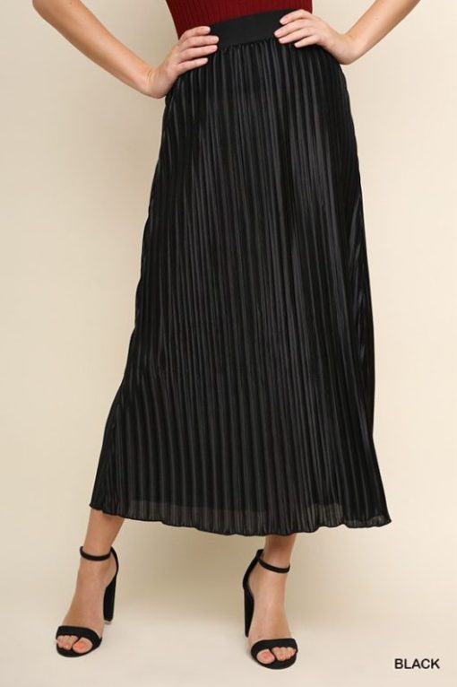 Black pleated Maxi Skirt - Image 3
