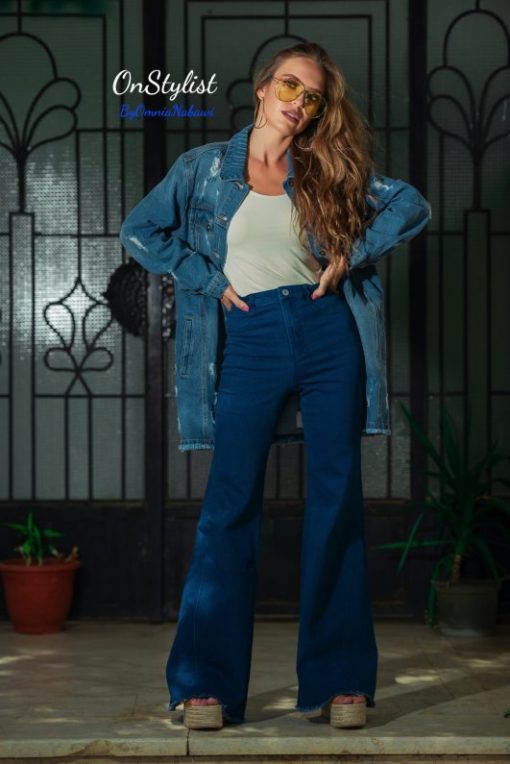 Oversized Distressed Denim Jacket - Image 3