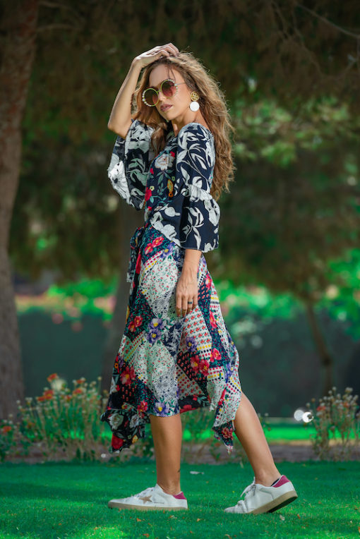 Gypsy Boohoo High Low Dress (Navy) - Image 5