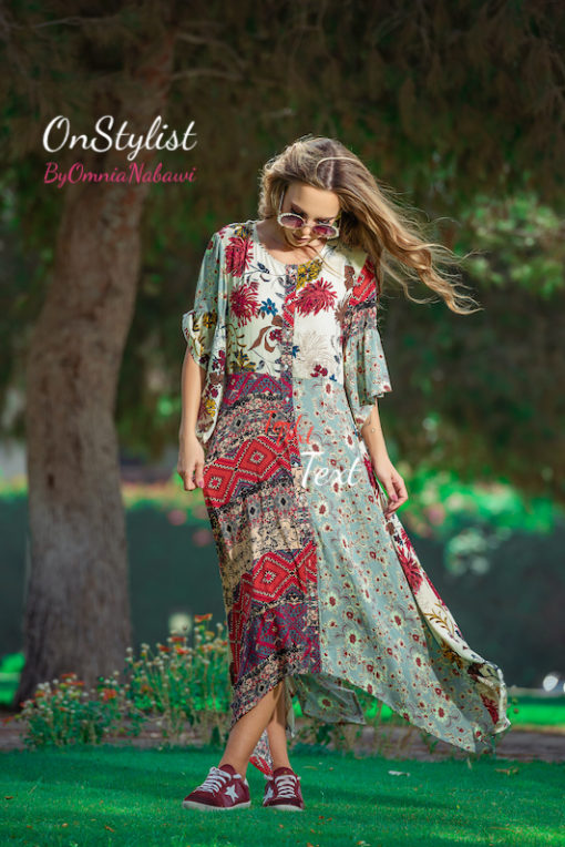 Patchwork High Low Dress - Image 5