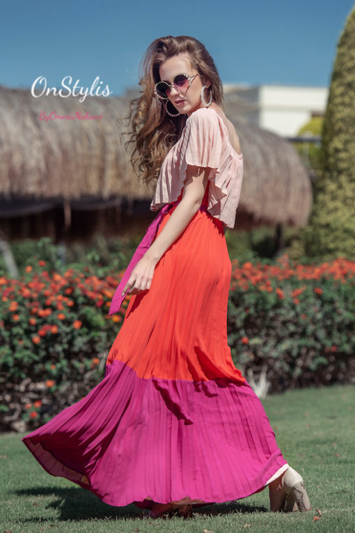 Ruffle Pleated Maxi Dress - Image 3