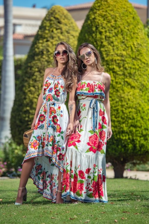 Red Floral Strap Maxi Dress - Image 5