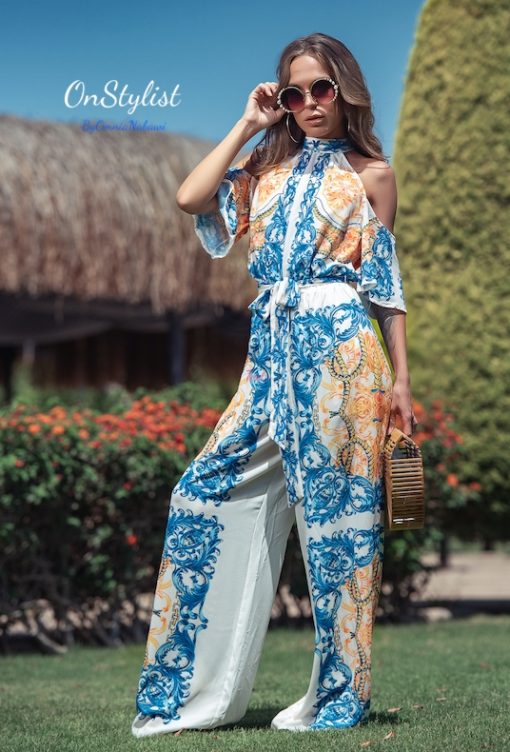 Cold Shoulder Jumpsuit With Halter Neck - Image 3
