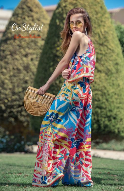 Floral Jumpsuit In Red - Image 2
