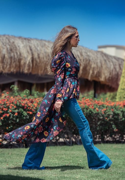 Long Back Floral  Blouse