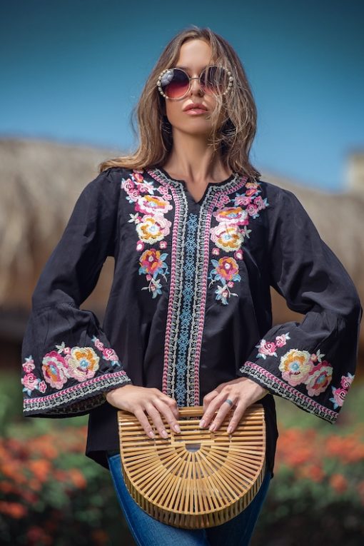 Black Embroidery Blouse - Image 7