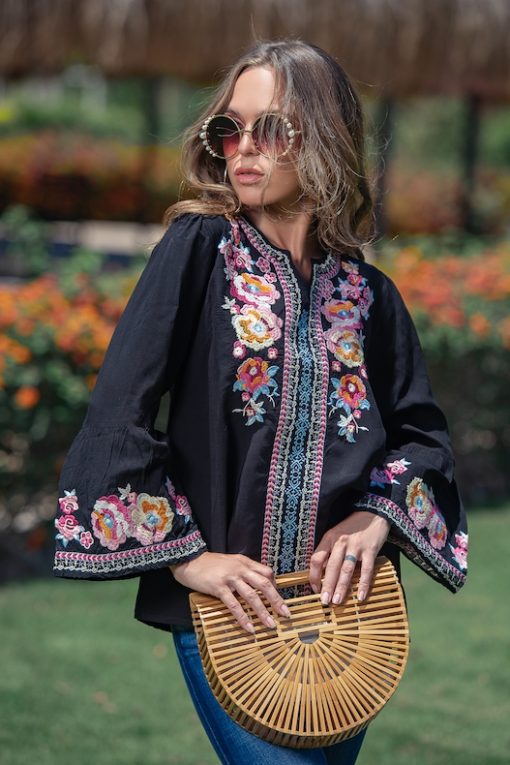 Black Embroidery Blouse - Image 2