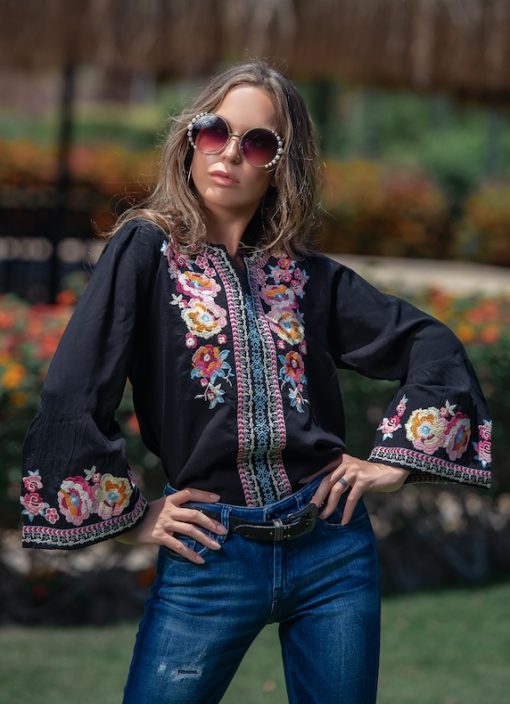 Black Embroidery Blouse - Image 4