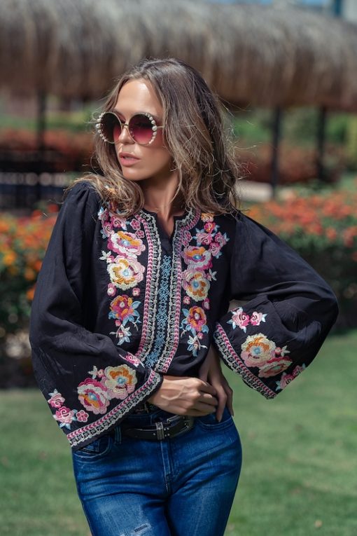 Black Embroidery Blouse - Image 5