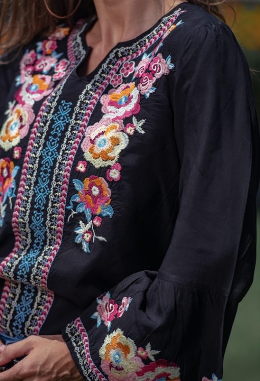 Black Embroidery Blouse