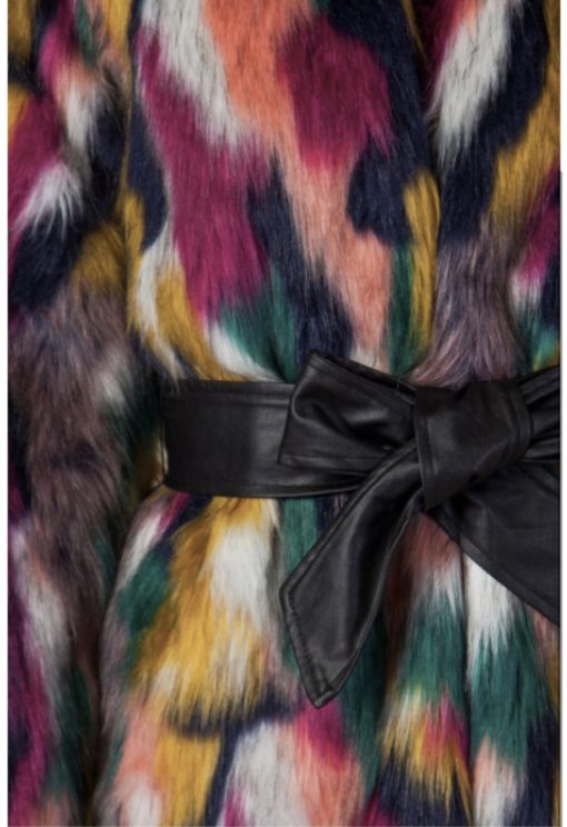 Belted Parrot  Fur Jacket - Image 5
