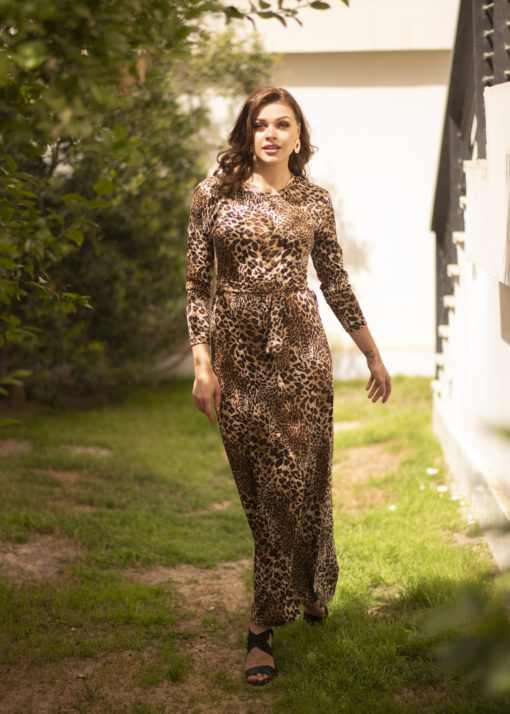 Belted Leopard Maxi Dress - Image 2