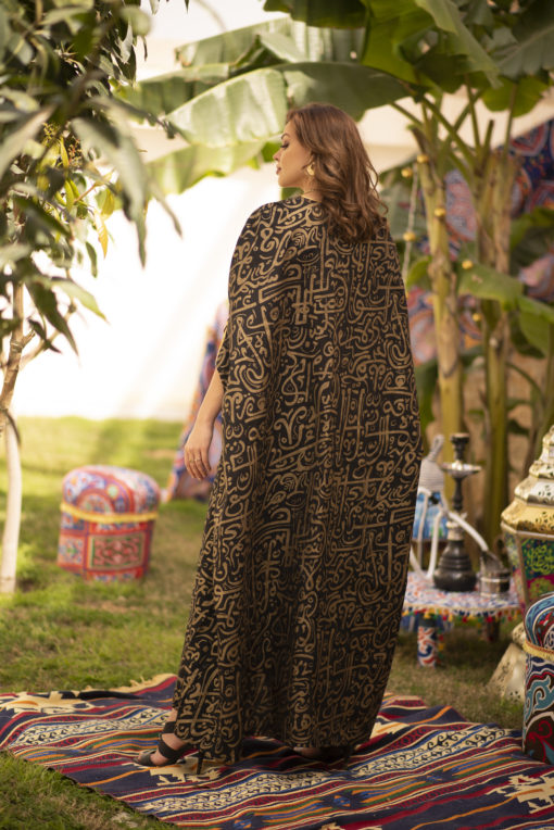 Arabic Black Belted Kaftan - Image 4