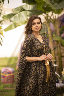 Arabic Black Belted Kaftan