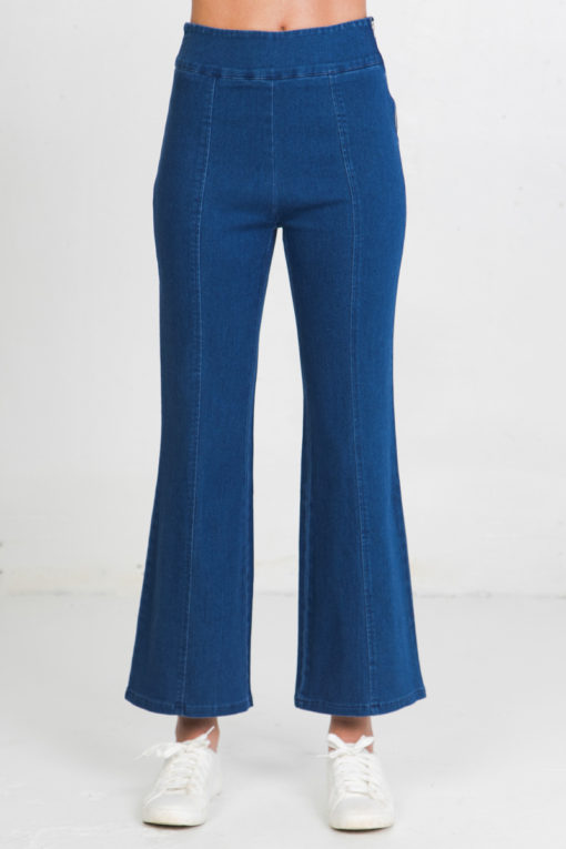 High Waisted Flared Denim