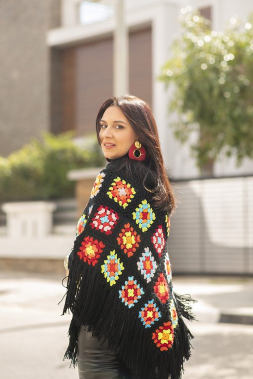 Patch work Crochet Poncho