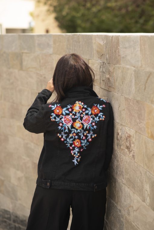 Embriodery Black Jacket Jeans - Image 2