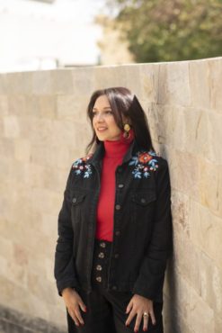 Embriodery Black Jacket Jeans