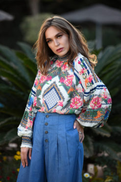 Floral Smoked High Neck Top