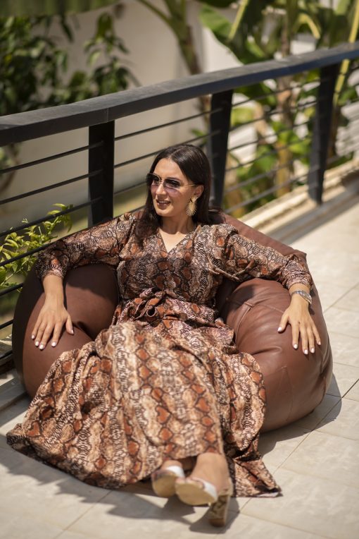 Brown Snake Skin Spanish Dress - Image 3
