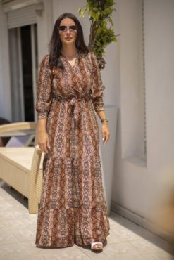 Brown Snake Skin Spanish Dress
