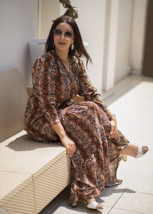 Brown Snake Skin Spanish Dress - Image 4
