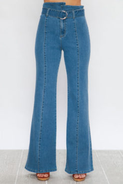 Flared Belted Jeans