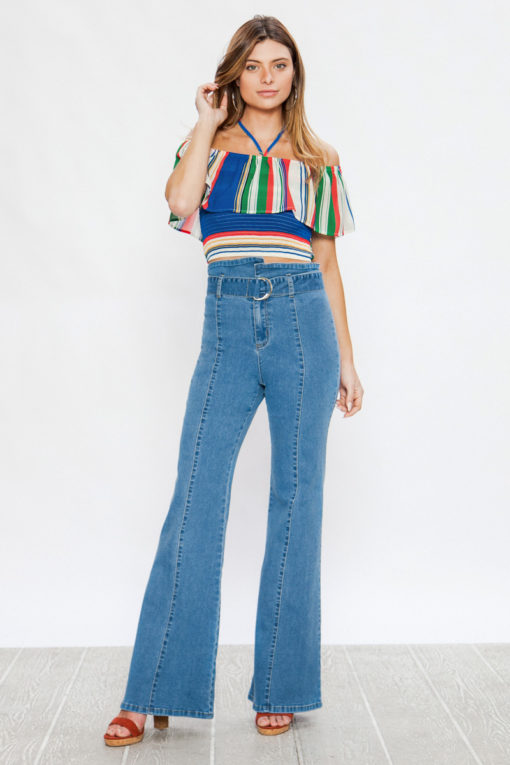 Flared Belted Jeans - Image 2