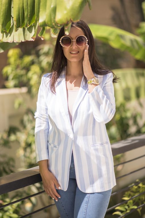 Striped Linen Blazer