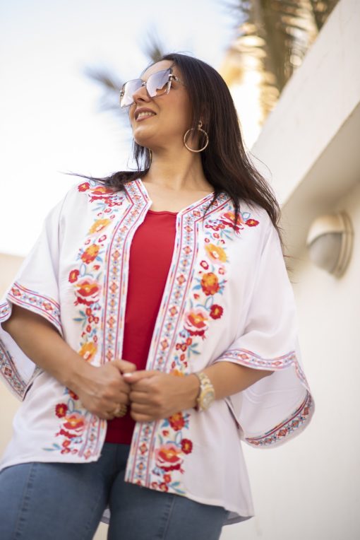 White Embriodery Cardigan - Image 4