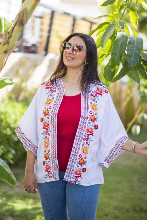 White Embriodery Cardigan - Image 3