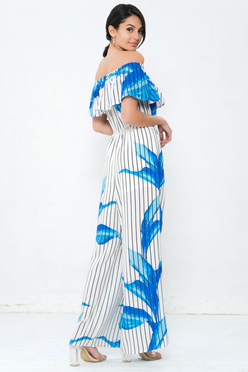 Blue Leaves Ruffle  Jumpsuit - Image 6