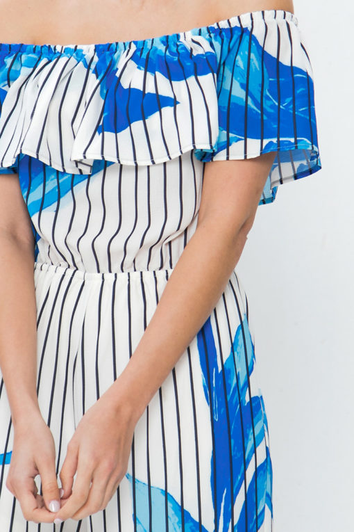 Blue Leaves Ruffle  Jumpsuit - Image 7